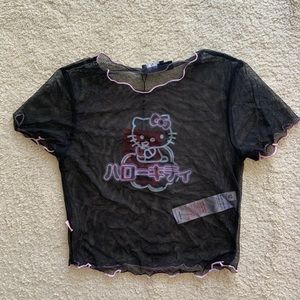 Hello Kitty Crop Mesh Top
